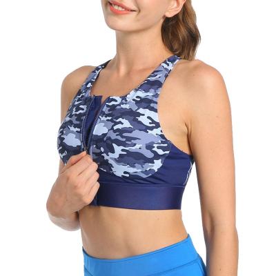 China Wholesale Breathable Sports Bra Quick Dry Women Cross Back High Support Camouflage Yoga Sports Bra Quantity Fitness for sale