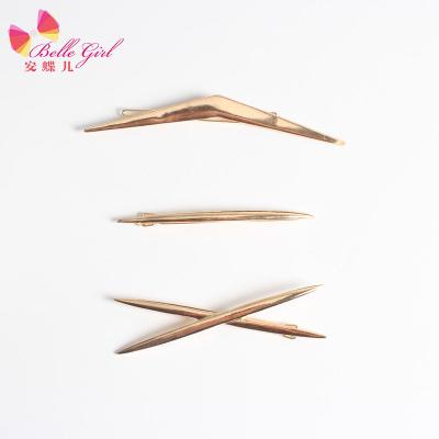 China European and American style BELLEGIRL 2021 Europe and American new trend popular metal women girls simple design policeman hairpins wholesale set for sale