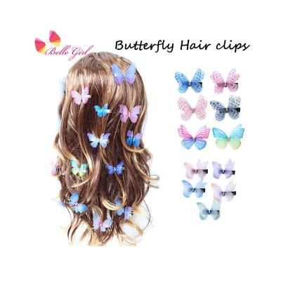 China Factory girls hair accessories BELLEGIRL children's hair ornament sweet butterfly hair clip hair accessories hot colorful simulation hairpins for sale