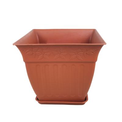 China Living Room Eco-friendly Outdoor Plastic Planter Indoor Garden Flower Pots Square Flower Pot for sale