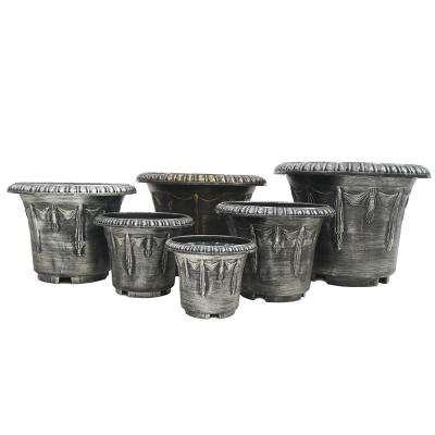 China Eco-Friendly Cheap Round Decoration Flowerpot Plastic Flower Pots Pot Bunga for sale