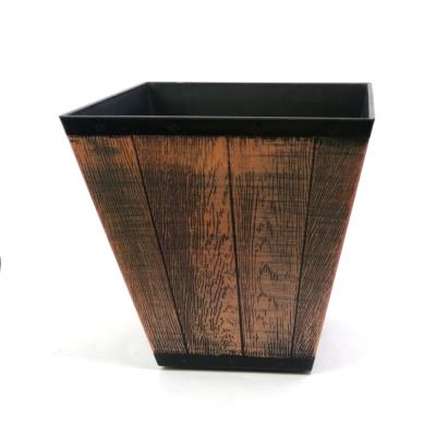 China Huazhiai Style Eco-friendly Plastic Wooden Flower Pots Garden Home Flowerpot for sale