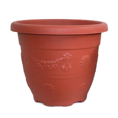 China Eco - Friendly Indoor Outdoor Terracotta Round Planters Plastic Flower Pots for sale