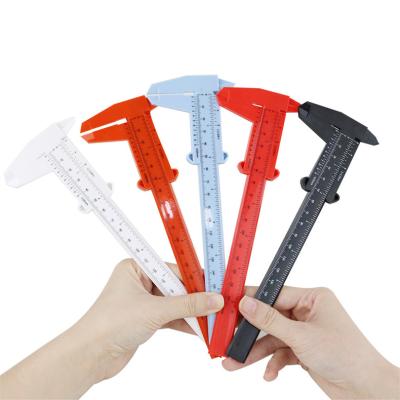 China New Product 0-150mm Plastic Micro Ruler Measuring Tool Double-foot Ruler Student Vernier Gauge For Height Measuring Tools for sale