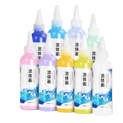 China Hot Selling Acrylic Gold Color Acrylic Pour White Paints Set For DIY Kids Painting Drawing for sale