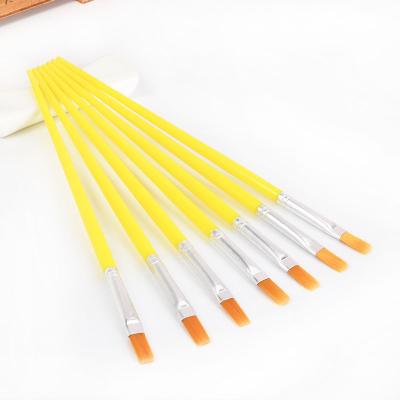 China Acrylic Paint Nylon Nylon Plaster Dye DIY Flat Head Brushes For Art Painting Cartoon Drawing Brush for sale