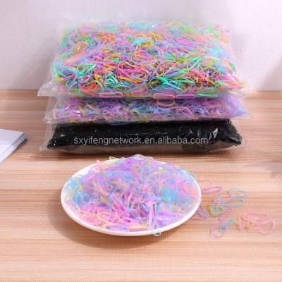 China 1000 Pcs Fashionable Mini Rubber Bands Seamless Elastic Hair Band For Girl Kid Hair Ties for sale