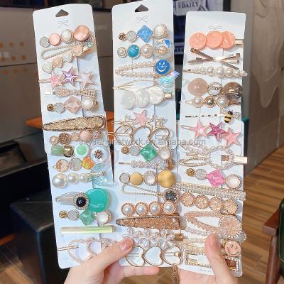 China Fashion Various Style Wholesale New Hair Clip Fashion Pearl Jewelry Crystal Hairpin Hair Pins For Korean Girl for sale