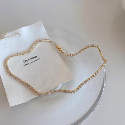 China 14K Elegant CLASSIC Chunky Shell Tennis Necklace Gold Plated For Women Crystal Necklace for sale