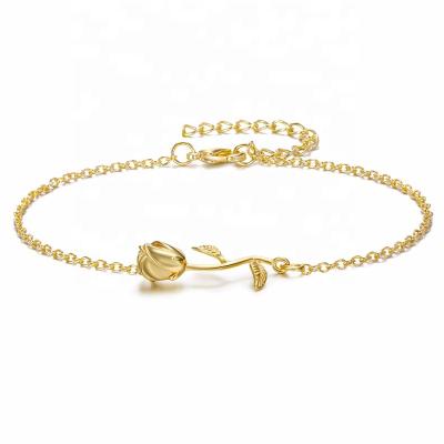 China Newest Gold Plated Summer Beach Beauty Anklet Rose Flower Body Women Jewelry CLASSIC Jewelry 2021 for sale