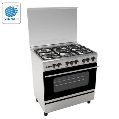 China 80*60 Convenient RESTAURANT 220V CHEAP FREESTANDING GAS STOVE OVEN WITH TOP HOOD for sale