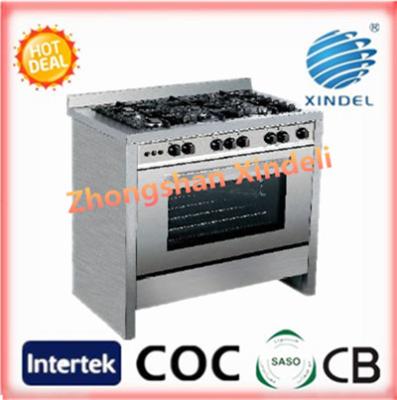 China Freestanding Family Gas Cooker Oven With Fan And Oven Lamp Drawer for sale