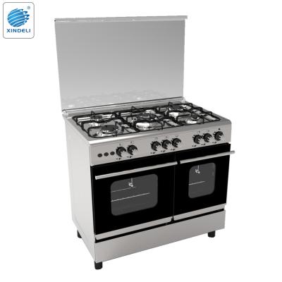 China Leisure Fast Food Mirror Stainless Steel Body Free Standing Gas Cooker With Oven Double Roasted Whole Chicken for sale