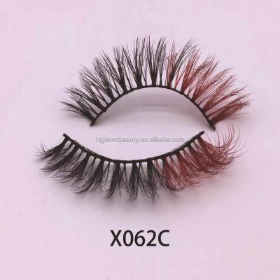 China Natural Soft False Mink Lashes Private Label 3D False Eyelashes 3D Colored Eyelashes for sale