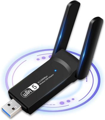 China Toplinkst 802.11ac WiFi 5 1200Mbps WiFi Adapter Hot Selling Dual Band USB 3.0 Wireless Network Adapter Desktop WiFi Protective Case for Game for sale