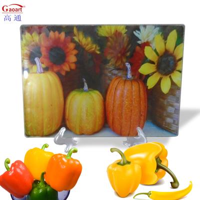 China Sustainable Genuine Wholesale Sublimation White Vegetable Chopping Utility Tempered Glass For Kitchen Cutting Board for sale