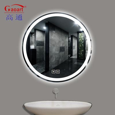 China Illuminated New Product Bath Smart Makeup Small Shower Fogless House Decor Wall With Light Round Mirror Led for sale