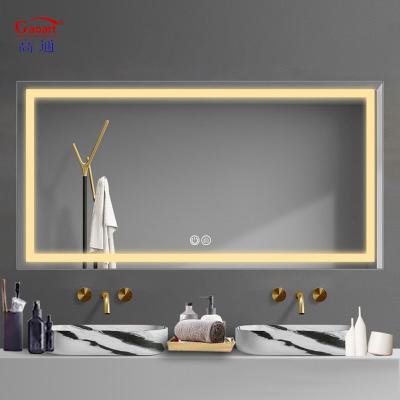 China Illuminated The New Listing Hotel Led Light Attached Bath Fitness Vanity Large Full Length Sticker Smart Mirror For Bathroom for sale