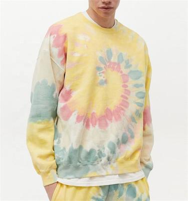 China Anti-wrinkle Fashion Custom Design Print Logo Tie-Dye Hoodie Hoodies Unisex Men Crewneck Sweatshirts for sale