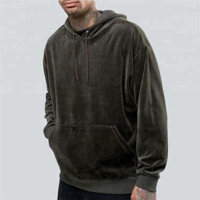 China 2021 Anti-wrinkle Fashion Men's Light Brown Pullover Velvet Hoodies Sweatshirts for sale