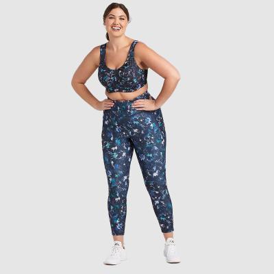 China Low Moq Hot Sale 2022 Breathable Plus Size Sublimation Women Gym Sport Set Women Fitness Crop Tops Yoga Leggings Sets for sale