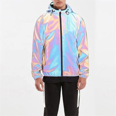 China 2021 Low Moq logo men's custom anorak waterproof reflective streetwear full zipper hooded men's breathable jacket coat for sale