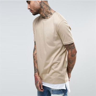 China 2021 Anti-Wrinkle Aplet Slim Fit Blank Mens Customizable T Shirt Manufacturer With White Contrast Edge for sale