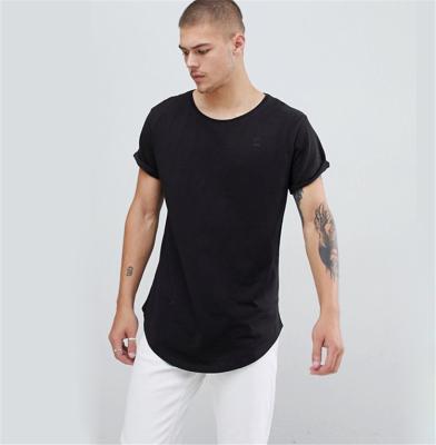 China cheap custom pima cotton mens anti-wrinkle oem tee gym wear 2021 male curved edge mens t-shirt for sale