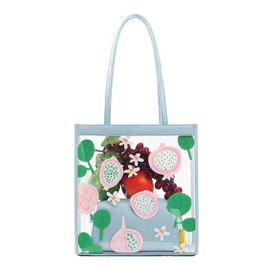 China Fashion Cartoon Print Wear-resistant Waterproof Handbag PVC Waterproof Women Freeze Bag With Purse for sale