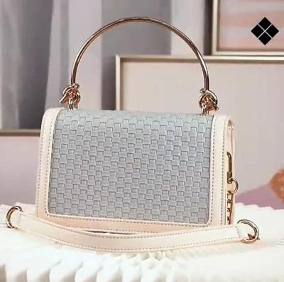 China Handmade Fashoion PU Weave Straw Rattan Top-Handle Bag Shoulder Bag For Lady Women for sale