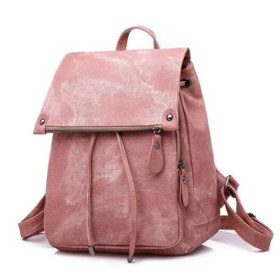 China Pink Marble Waterproof Travel Pattern Large Capacity Women PU Daily Backpacks for sale