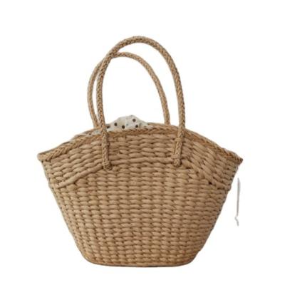 China Beach Straw Bag Paper Shopping Bag Waterproof Wholesale Handmade Straw Basket for sale