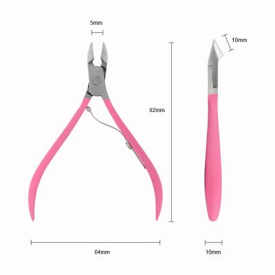 China Cuticle Paiting Rubber Nipper Manicure Tools Professional Cuticle Nailer Stainless Steel Handle Cuticle Nipper Small for sale