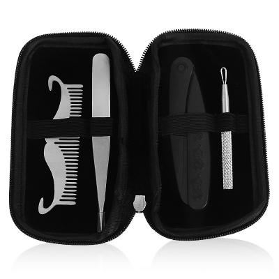 China Stainless Steel OEM Men Manicure Set Facial Grooming Kit for sale