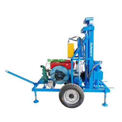 China Construction material stores SUNMOY HF260D-150 borehole drilling rig portable water well drilling rig for sale