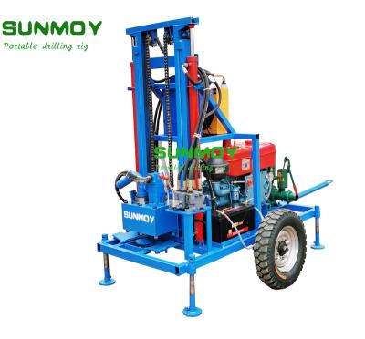 China BEST Irrigation HF300D-150 portable water well drilling rig SUNMOY for 150meter diesel engine drilling rig for sale