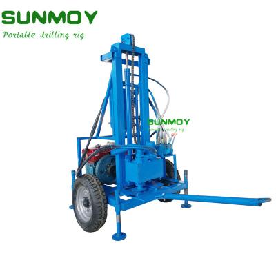 China Construction material stores SUNMOY HG260D-100 water well drilling rig diesel engine drilling rig portable drilling rig for sale