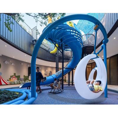 China New Design Stainless+Plastic Led Moon Swing Outdoor Children's Playground Rocking Chair Ring Hanging Chair Led Luminous Swing for sale