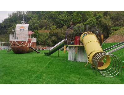 China Stainless+Acrylic+PE Customized Large Climbing Playgrounds Ship Pirate Outdoor Wooden Kids Playground Installation for sale