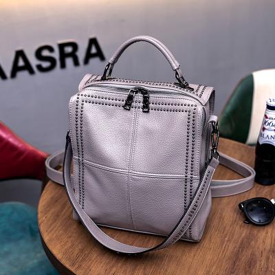 China Factory Price Waterproof Multifunctional Women's Cowhide Handbags Backpack Genuine Leather Bag For Lady Casual Backpack for sale