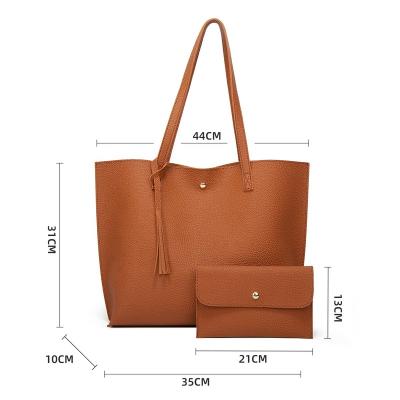 China 2021 Japan Briefcase Handbagtwo-piece Suit Set Leather Tassel Large All-match Bag Portable Combination Mother-and-Child Bag for sale