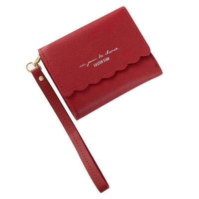 China Korean Leather Wallet Ladies Wallet Factory Metal Kiss Clasp Coin Clasp Multi-Card Short Triple Waterproof Small Cool Purse for sale