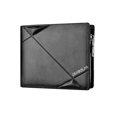 China Wholesale New Men's Purse RFID 2021 Couples Business Personality Short Horizontal Leather Triple Zipper Wallet Korean PU RFID for sale