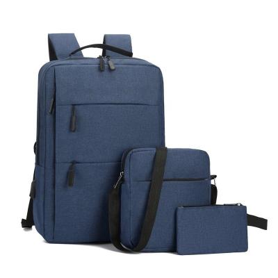 China Wholesale 3pcs Luxury Anti-theft School Backpack Unisex Bag Set Laptop Backpack Fashion Shoulder Handbag Rucksack Filler Set 'USB for sale