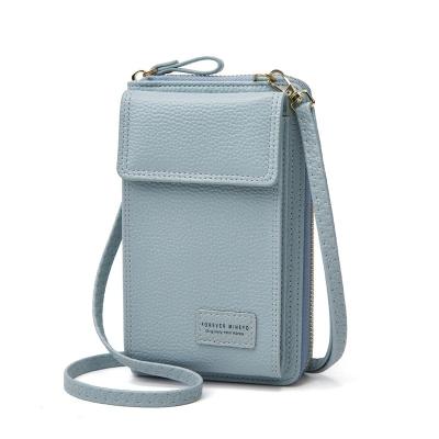 China New Fashionable Style PU Women Card Mini Shoulder Wallet Sport Phone Bag Leather Phone Bag Cute Type Cross - Body Bags for sale