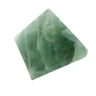 China Donghai fine hand-carved high quality natural crystal green fluorite quartz pyramid handicraft for sale