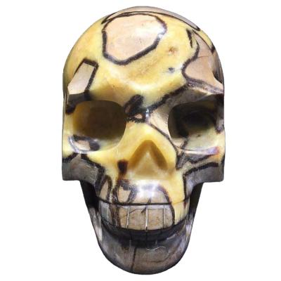 China Donghai Hand Carved Natural Gemstone Crystal Human Skulls Crystal Skulls Decoration Craft for sale