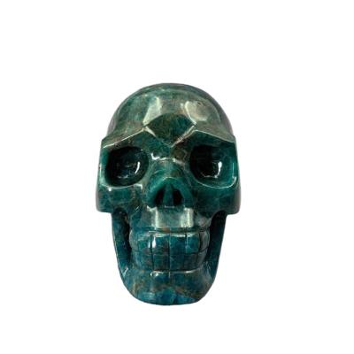 China Wholesale Natural Carved Blue Donghai Apatite Quartz Skulls Feng Shui Reiki Crystal for sale