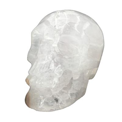 China Donghai Wholesale High Quality Hand Carved White Crystal Skulls for sale