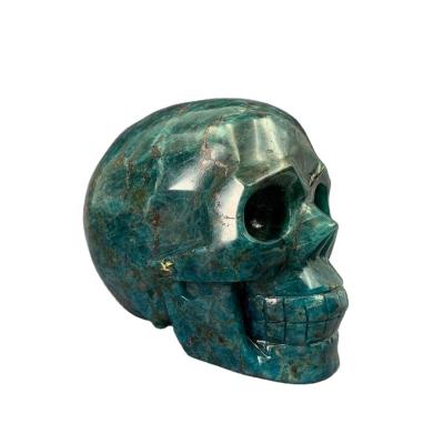 China Wholesale High Quality Natural Carved Blue Reiki Donghai Apatite Quartz Skulls Feng Shui Crystal for sale